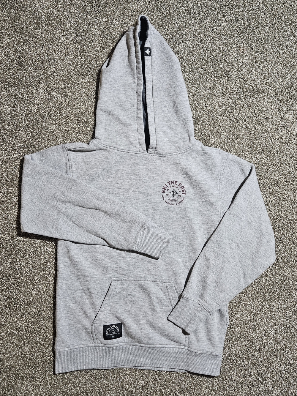 Ski The East Mtn Apparel Company Gray Hoodie Size Medium